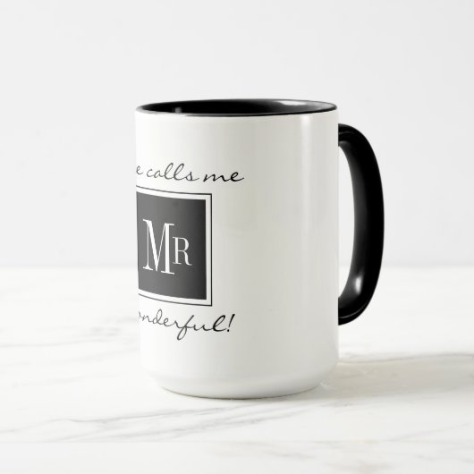 MUG CAFÉ CHIC MUG_ " M. WONDERFUL" BLACK/WHITE (Devant droit)