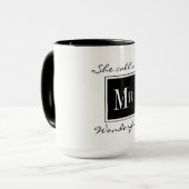 MUG CAFÉ CHIC MUG_ " M. WONDERFUL" BLACK/WHITE (Devant gauche)