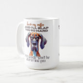 Mug Café Chien De Fierce - Drôle "Touchez Mon Café (Devant gauche)