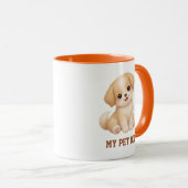 Mug Café Chien Mignon Kawaii Deux Tons (Devant droit)