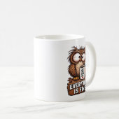 Mug Café Chouette Fatiguée Drôle (Devant droit)