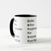 Mug CAFÉ Christ Offre pardon Deux Tons (Devant gauche)
