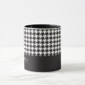 Mug Café classique moderne noir et blanc Houndstooth (Centre)