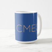 Mug café CMEC - 15 oz, Programme 9, bleu avec pêch (Devant droit)