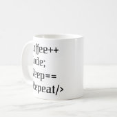 Mug Café++ Code ; Veille==Répéter | Funny Programmer Q (Devant gauche)