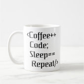 Mug Café++ Code ; Veille==Répéter | Funny Programmer Q (Gauche)