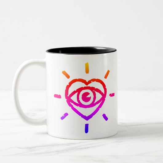Mug café coeur arc-en-ciel (Gauche)
