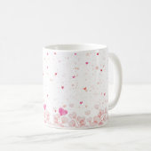Mug café coeur rose Fleur (Devant droit)