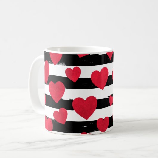 Mug café coeur rouge (Devant gauche)