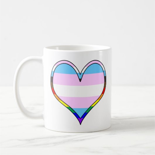 Mug café coeur Trans Pride (Gauche)