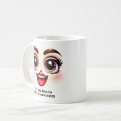 Mug Café & Compliments, Yeux Fabuleux Visage Drôle (Devant gauche)