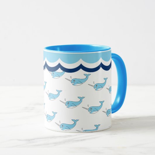 Mug Café Cute Narwhal Whale (Devant droit)