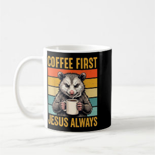 Mug Café d'abord Jésus cadeaux drôles chrétiens Opossu