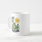 Mug Café D'Abord Puis Aventure - Cute Quirky Fun Frog (Devant gauche)