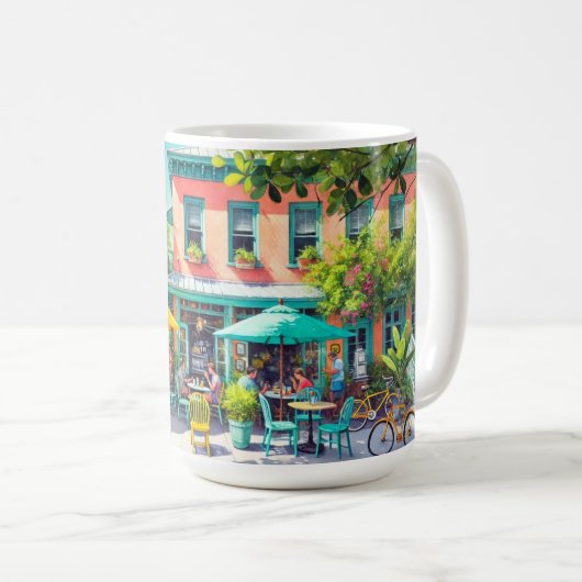 Mug Café dans Key West Aquarelle Peinture (Devant droit)