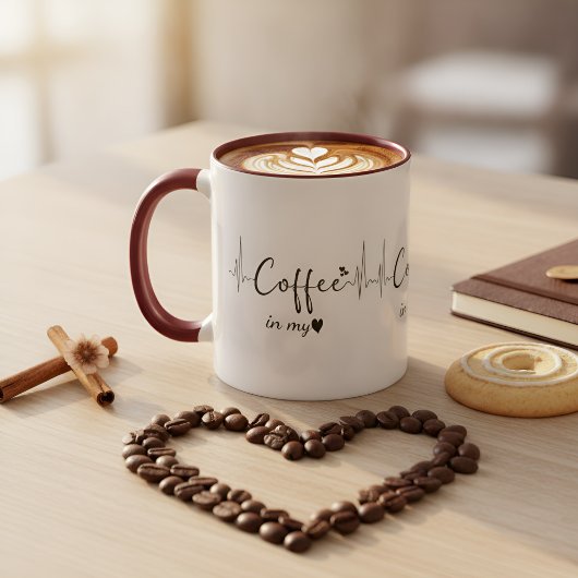 Mug Café dans mon cœur | amateurs de café