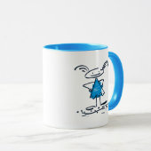 Mug café d'attitude de la fille (Sassy Blue Girl) (Devant droit)