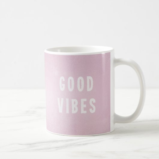 Mug Café de bureau moderne Pretty Rose Good Vibes (Droite)
