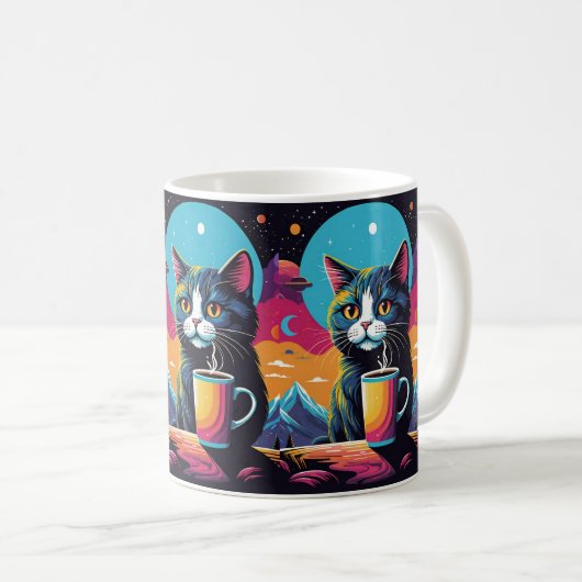 Mug Café de chat cosmique (Devant droit)