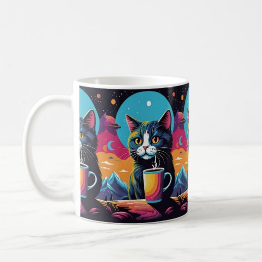 Mug Café de chat cosmique (Gauche)