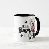 Mug Café de chien de boxe blanche (Devant droit)
