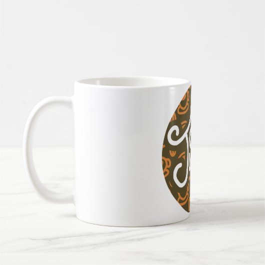 Mug Café de confiture Java et Motif de haricot Brown (Gauche)