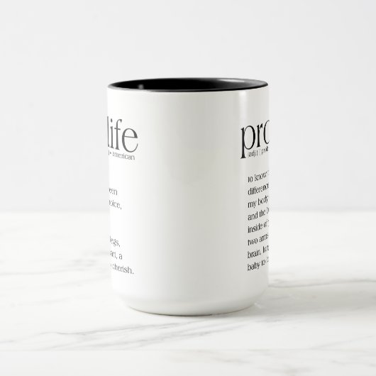 Mug café de définition pro-vie (Centre)
