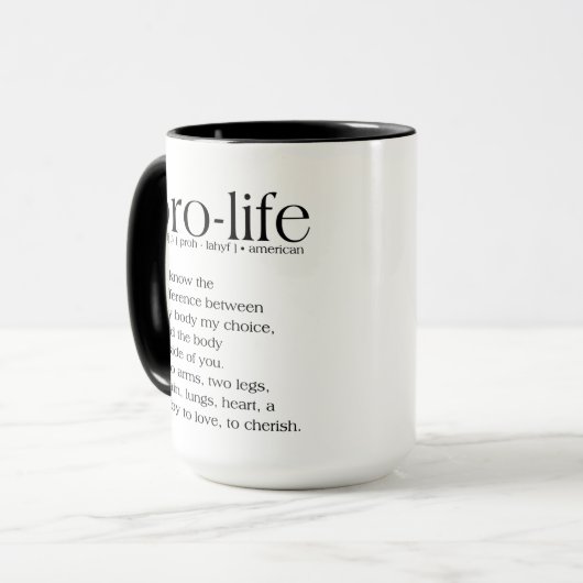 Mug café de définition pro-vie (Devant gauche)
