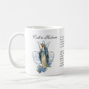 Mug Café de la prière Memorare Fleurie Vierge Marie Bi