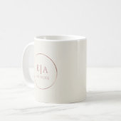 Mug Café de mariage pour couples à monogramme simple e (Devant gauche)