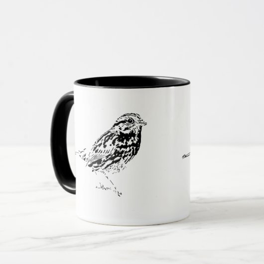 Mug Café de moineau de chanson (Devant gauche)