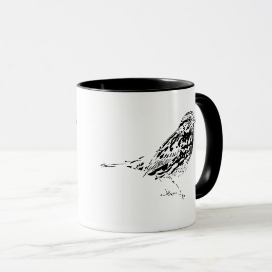 Mug Café de moineau de chanson (Devant droit)