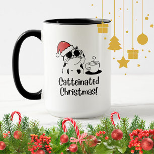 Mug Café de Noël au chat enchaîné et vacances pour ama
