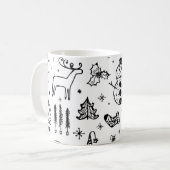 Mug café de Noël blanc et noir (Devant gauche)
