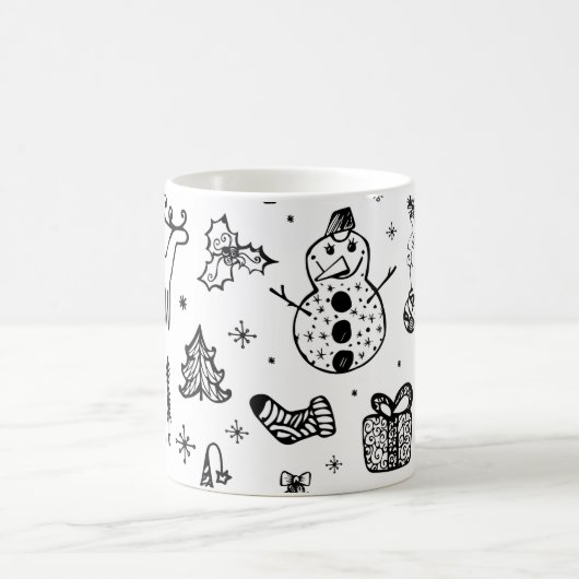 Mug café de Noël blanc et noir (Centre)