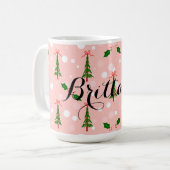 Mug Café de Noël personnalisé Arbres de Noël (Devant gauche)