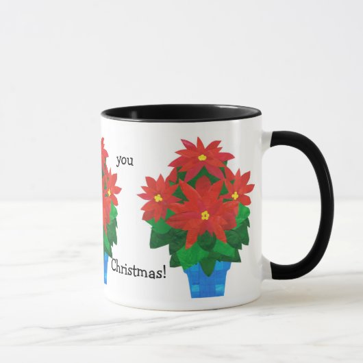 Mug café de Noël, Poinsettias (Droite)