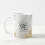 Mug Café De Nom Personnalisé Noir Et Marbre blanc (Gauche)