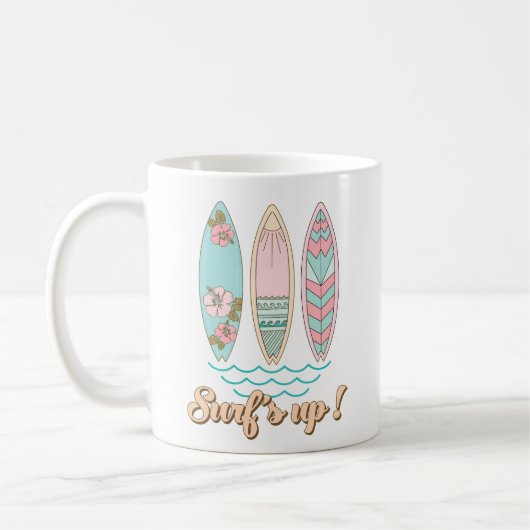 Mug café de plage | Surf vers le haut Café Mug | (Gauche)