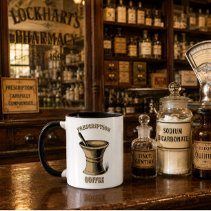 Mug Café de prescription de pharmacie Mortier & Pilon