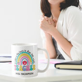 Mug café de professeur d'arc-en-ciel personnalisé
