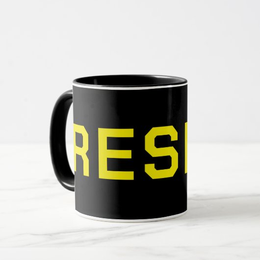 Mug Café de protestation Résiste Noir (Devant gauche)