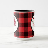 Mug Café de vacances Monogramme Plaid Reindeer (Centre)