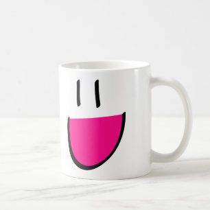 Mug Café de visage/tasse roses de thé (blanche)