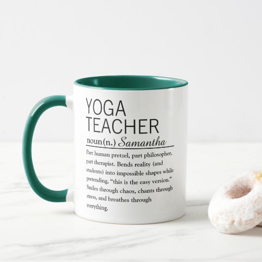 Mug Café Définition Personnalisée de Professeur de Yog (Avec donut)