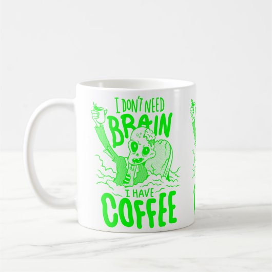 Mug café d'halloween vert acide boire zombie (Gauche)