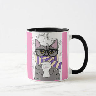 MUG CAFÉ D'HIVER CHAT MUSIQUE D'ART