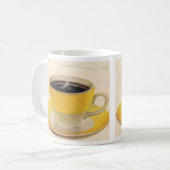 Mug Café d'illustration vintage en Coupe Jaune (Devant gauche)