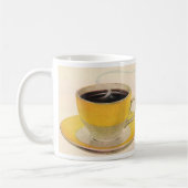 Mug Café d'illustration vintage en Coupe Jaune (Gauche)
