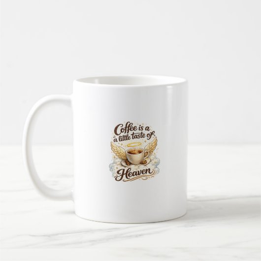 Mug Café du Ciel Citation de Café Angélique Design (Gauche)